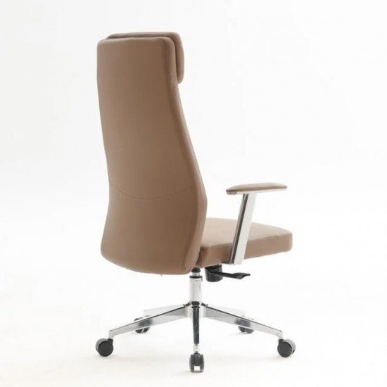 BF8800 Πολυθρόνα Γραφείου Διευθυντή, Pu Cappuccino, Βάση 63x75x115/121cm