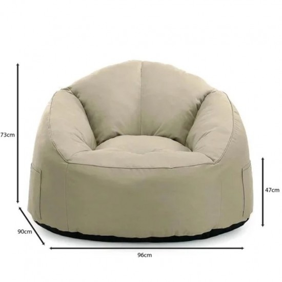 JAZZ Πουφ Πολυθρόνα 100% Αδιάβροχο, Ύφασμα Sand 96x90x73cm