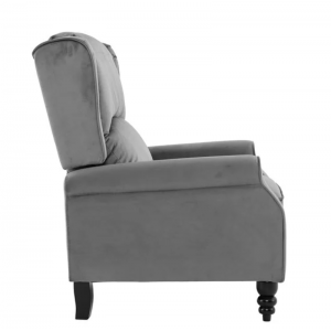 SIMPLE Relax Πολυθρόνα Μπερζέρα Σαλονιού, Καθιστικού, Ύφασμα Velure Γκρι 72x84x97cm