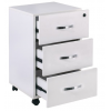 UNIT Συρταριέρα Γραφείου, 3 Συρτάρια, Τροχήλατη, Melamine Απόχρωση Άσπρο 38x42x63cm