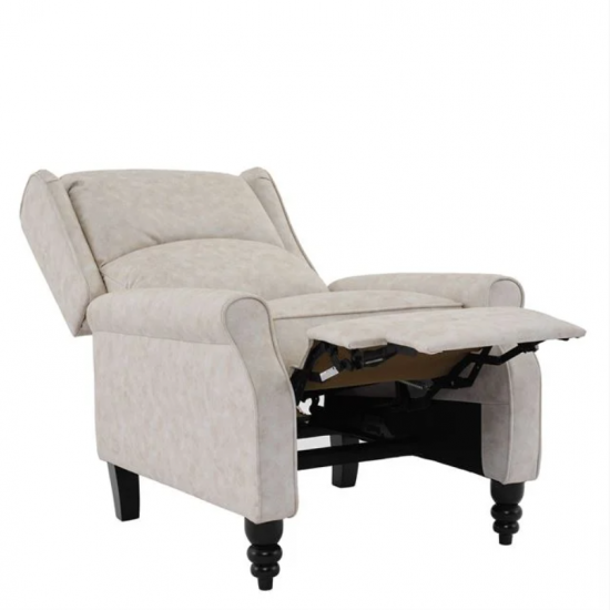 SIMPLE Relax Πολυθρόνα Μπερζέρα Σαλονιού, Καθιστικού, Ύφασμα Απόχρωση Antique Εκρού 72x84x97cm