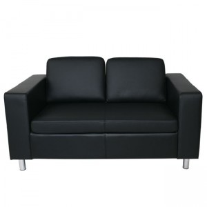 ALAMO Καναπές Σαλονιού Καθιστικού 2Θέσιος - PU Μαύρο 145x85x82cm