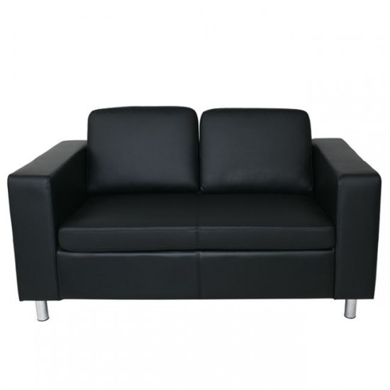 ALAMO Καναπές Σαλονιού Καθιστικού 2Θέσιος - PU Μαύρο 145x85x82cm
