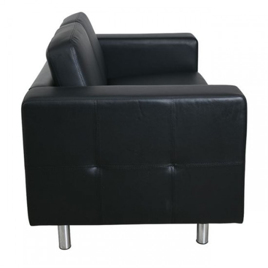 ALAMO Καναπές Σαλονιού Καθιστικού 2Θέσιος - PU Μαύρο 145x85x82cm