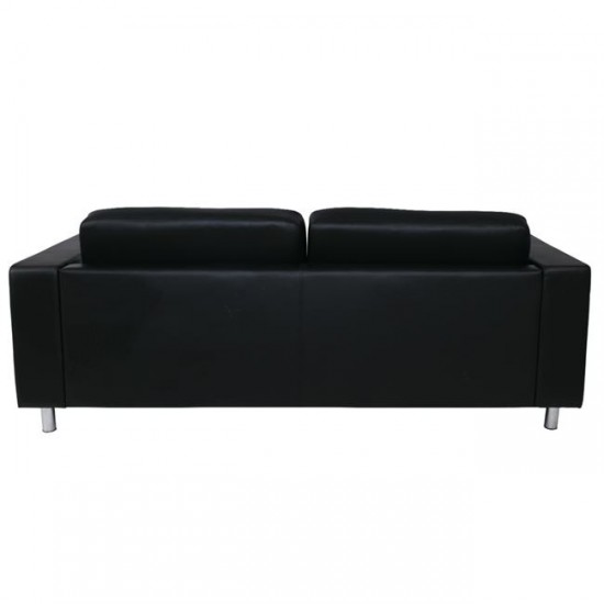 ALAMO Καναπές Σαλονιού Καθιστικού 3Θέσιος - PU Μαύρο 199x85x82cm