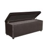 DENISE ΣΚΑΜΠΟ ΜΕ ΑΠΟΘΗΚΕΥΤΙΚΟ ΧΩΡΟ PU ΚΑΦΕ ΣΚΟΥΡΟ 113x43x45cm