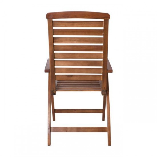 GARDEN Πολυθρόνα Βεράντας - Κήπου, Ξύλο Ακακία, Ψηλή Πλάτη 5 Θέσεων, Πτυσσόμενη, Καρυδί 58x70x110cm