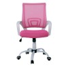 BF2101-S Πολυθρόνα Γραφείου με Ανάκλιση Άσπρο - Ροζ Mesh 57x53x86/96cm