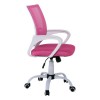 BF2101-S Πολυθρόνα Γραφείου με Ανάκλιση Άσπρο - Ροζ Mesh 57x53x86/96cm