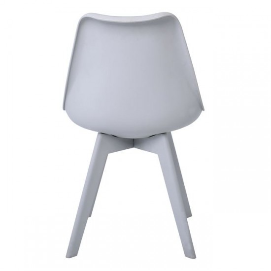 MARTIN-II Καρέκλα PP Γκρι, Μονταρισμένη Ταπετσαρία 49x56x83cm