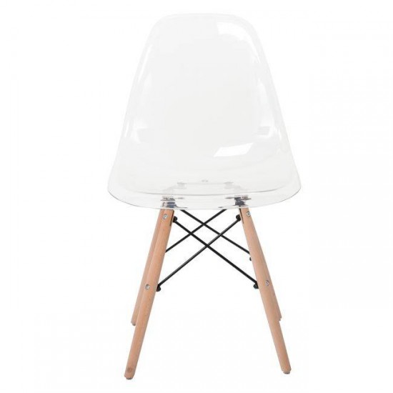 ART Wood Καρέκλα Τραπεζαρίας - Κουζίνας, Πόδια Οξιά, Κάθισμα PET Clear - 1 Step K/D 45x48x81cm