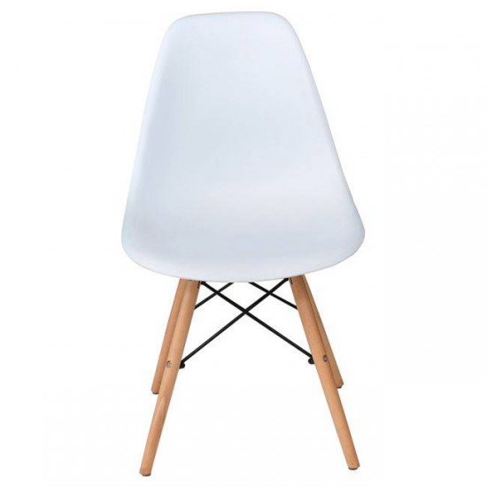 ART Wood Καρέκλα Τραπεζαρίας - Κουζίνας, Πόδια Οξιά, Κάθισμα PP Άσπρο - 1 Step K/D - Pro 46x53x81cm