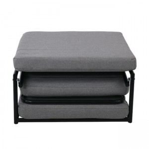 LOGAN Σκαμπώ-Κρεβάτι Ύφασμα Γκρι 72x72x42cm