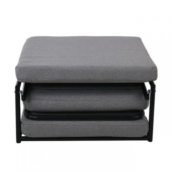 LOGAN Σκαμπώ-Κρεβάτι Ύφασμα Γκρι 72x72x42cm