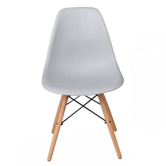 ART Wood Καρέκλα Τραπεζαρίας - Κουζίνας, Πόδια Οξιά, Κάθισμα PP Γκρι - 1 Step K/D - Pro 46x53x81cm