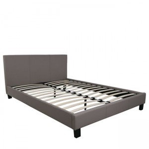 WILTON Κρεβάτι Υπέρδιπλο για στρώμα 160x200cm, PU Απόχρωση Cappuccino 169x213x89cm