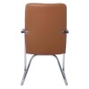 COLLET Πολυθρόνα Γραφείου Επισκέπτη Μέταλλο Χρώμιο, Pu Καφέ 54x60x96cm