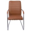 COLLET Πολυθρόνα Γραφείου Επισκέπτη Μέταλλο Χρώμιο, Pu Καφέ 54x60x96cm