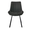 MATT Καρέκλα Τραπεζαρίας Μέταλλο Βαφή Μαύρο, Ύφασμα Suede Ανθρακί 55x61x88cm