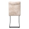 TORY Καρέκλα Μεταλλική Μαύρη/Ύφασμα Suede Μπεζ