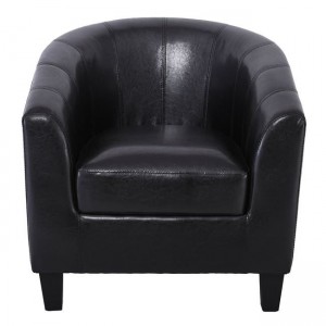 BOGA Πολυθρόνα Σαλονιού Καθιστικού, Pu Σκούρο Καφέ 77x70x77cm