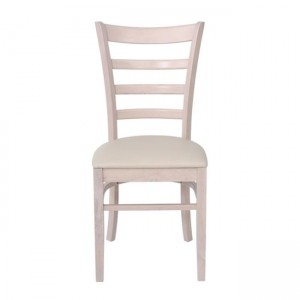NATURALE Καρέκλα White Wash, Pu Εκρού 42x50x91cm