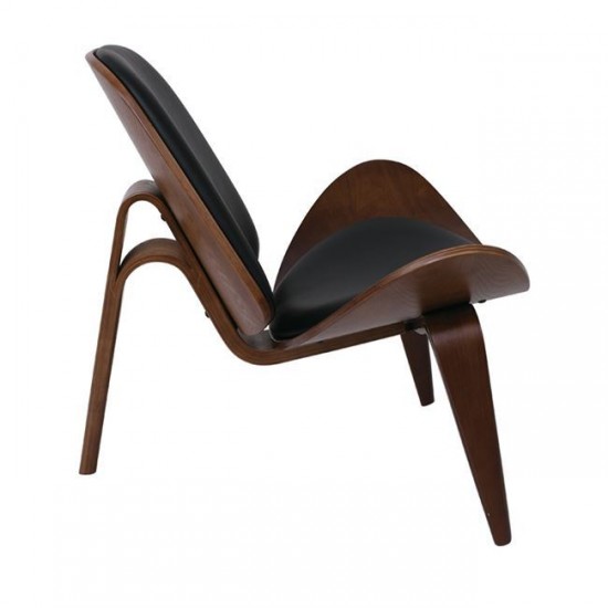 TAYLOR Πολυθρόνα Καρυδί/Pu Μαύρο