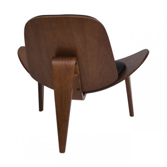 TAYLOR Πολυθρόνα Καρυδί/Pu Μαύρο