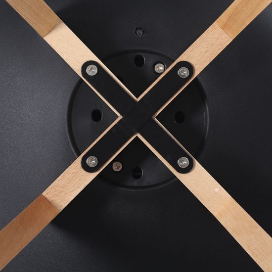 MARTIN Καρέκλα Τραπεζαρίας Κουζίνας, Metal Cross Ξύλο, ΡΡ Μαύρο, Αμοντάριστη Ταπετσαρία 48x56x82cm