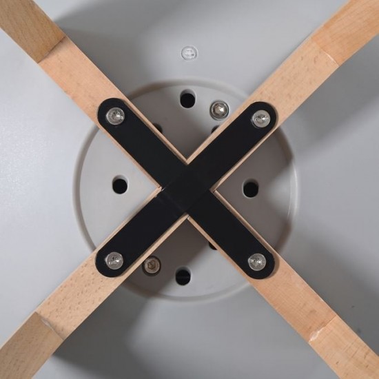 MARTIN Καρέκλα Τραπεζαρίας Κουζίνας, Metal Cross Ξύλο, PP Γκρι, Αμοντάριστη Ταπετσαρία 48x56x82cm