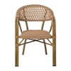 VEGERA Rattan Πολυθρόνα Dining Αλουμίνιο Φυσικό, Wicker Φυσικό, Στοιβαζόμενη 57x59x84cm