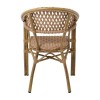 VEGERA Rattan Πολυθρόνα Dining Αλουμίνιο Φυσικό, Wicker Φυσικό, Στοιβαζόμενη 57x59x84cm