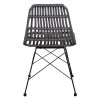 SALSA Καρέκλα Κήπου Βεράντας Μέταλλο Βαφή Μαύρο, Wicker Γκρι 48x59x80cm