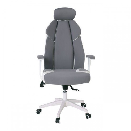 BF8300 ΠΟΛΥΘΡΟΝΑ ΔΙΕΥΘΥΝΤΗ ΓΚΡΙ MICROFIBER, ΑΣΠΡΟ PU