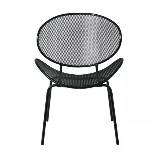 OLIVER ΚΑΡΕΚΛΑ ΜΕΤΑΛΛΙΚΗ MESH ΜΑΥΡΗ 65x61x86cm