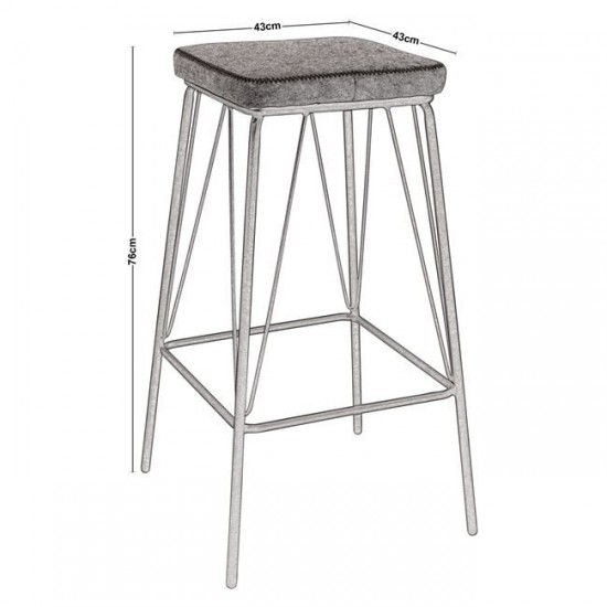 PANTON ΣΚΑΜΠΟ BAR ΜΕΤΑΛΛΟ ΜΑΥΡΟ, PU VINTAGE GREY