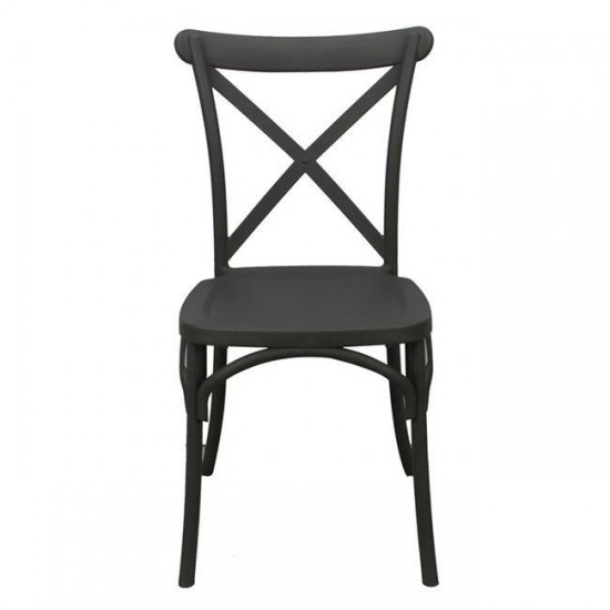 DESTINY Καρέκλα Πολυπροπυλένιο (PP), Απόχρωση Ανθρακί, Στοιβαζόμενη 47,5x51x90cm