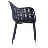 BERRY Πολυθρόνα Μέταλλο Βαφή Μαύρο, PP-UV Μαύρο 58x58x85cm