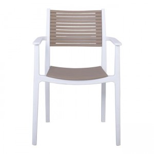 AKRON Πολυθρόνα κήπου  PP-UV Άσπρο - Sand Beige 60x55x85cm