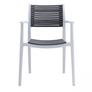 AKRON Πολυθρόνα PP-UV Άσπρο - Γκρι 60x55x85cm