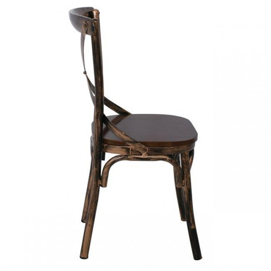 MARLIN Wood Καρέκλα, Μέταλλο Βαφή Black Gold 52x46x91cm