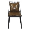 DANTE Καρέκλα, Μέταλλο Βαφή Μαύρο, PU Vintage Brown 42x49x79cm