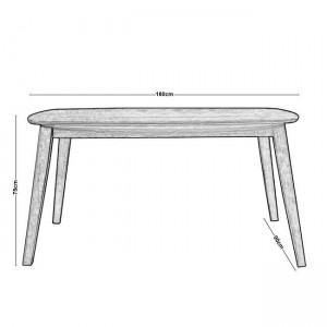 DOM Τραπέζι Τραπεζαρίας Απόχρωση Oak 150x90x75cm
