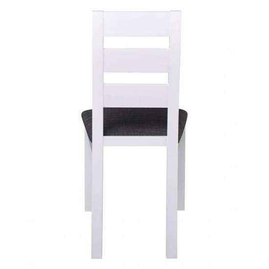 MILLER Καρέκλα Οξιά Άσπρο,Ύφασμα Γκρι 45x52x97cm