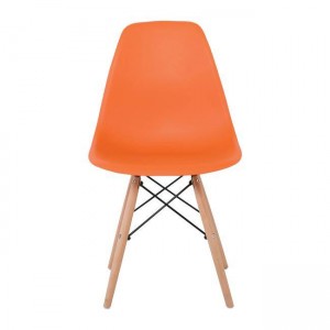 ART Wood Καρέκλα Τραπεζαρίας - Κουζίνας, Πόδια Οξιά, Κάθισμα PP Πορτοκαλί - 1 Step K/D 46x52x82cm