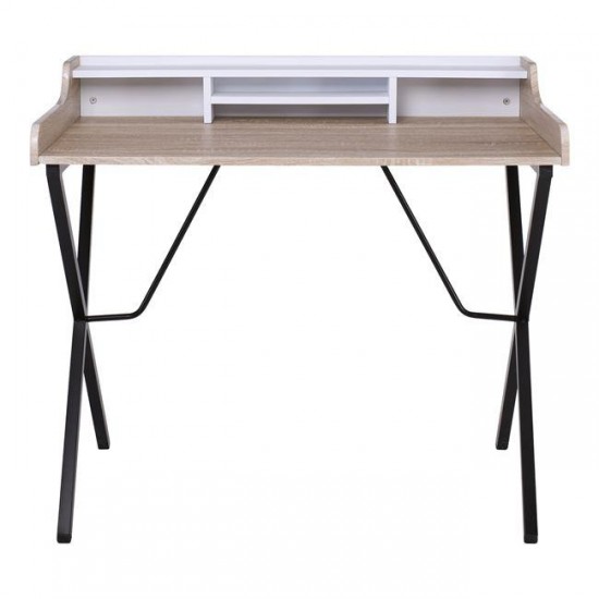 ΓΡΑΦΕΙΟ Μέταλλο Βαφή Μαύρο, Απόχρωση Σημύδας 100x60x88cm