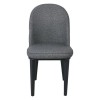 TEX Καρέκλα Τραπεζαρίας Κουζίνας, Μέταλλο Βαφή Μαύρο, Linen PU Ανθρακί 47x60x90cm