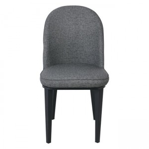 TEX Καρέκλα Τραπεζαρίας Κουζίνας, Μέταλλο Βαφή Μαύρο, Linen PU Ανθρακί 47x60x90cm