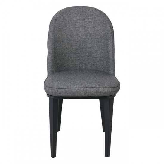 TEX Καρέκλα Τραπεζαρίας Κουζίνας, Μέταλλο Βαφή Μαύρο, Linen PU Ανθρακί 47x60x90cm