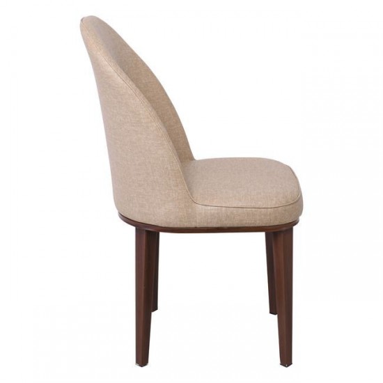 TEX Καρέκλα Μεταλλική Καρυδί/Linen Pu Μπεζ
